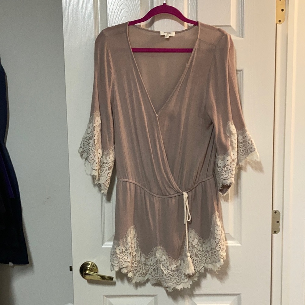 Umgee Blush and Lace Rompers